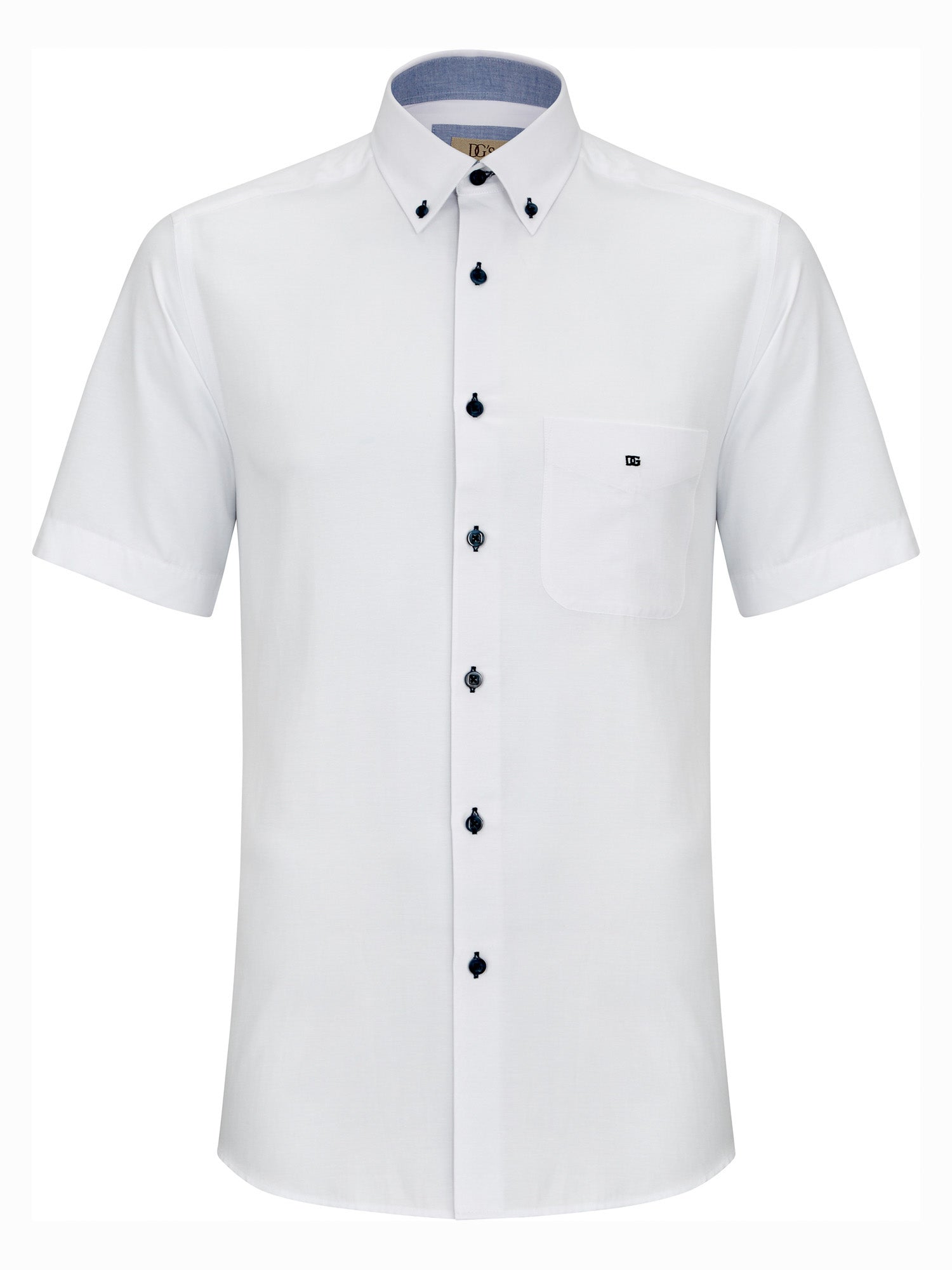 Mens white shirt with black buttons hotsell