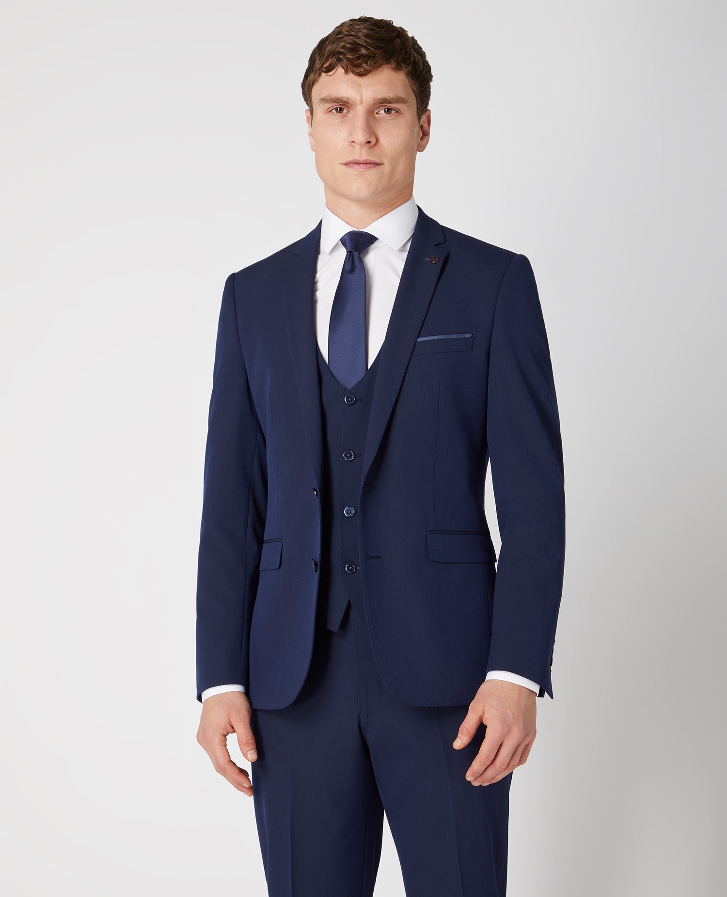 Slim Fit Polyviscose Suit Jacket French Navy Blooms Menswear