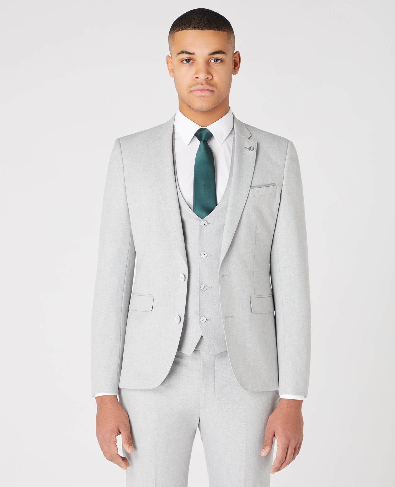 Grey 2 Piece Slim Fit Stretch Suit