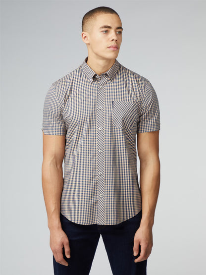 Signature Gingham Short Sleeve Shirt - Copper Orange