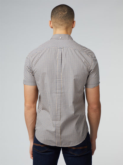 Signature Gingham Short Sleeve Shirt - Copper Orange