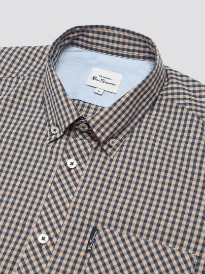 Signature Gingham Short Sleeve Shirt - Copper Orange