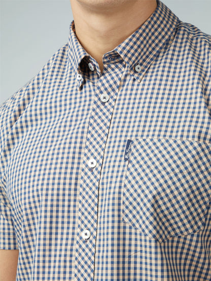 Signature Gingham Short Sleeve Shirt - Copper Orange