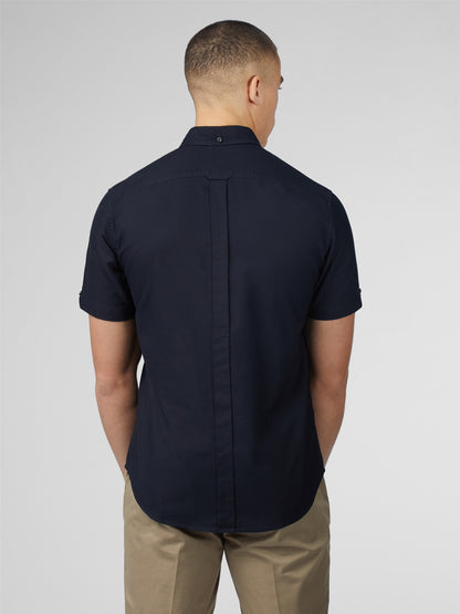 Organic Cotton Short Sleeve Oxford Shirt - Black