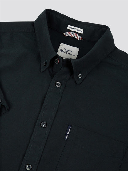 Organic Cotton Short Sleeve Oxford Shirt - Black