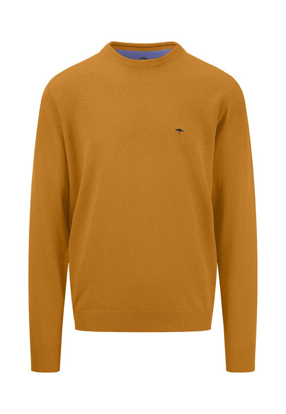 FINE-KNIT SWEATER WITH A CREW NECK - New Dijon