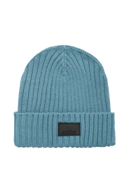 Cable-Knit Beanie Hat - Blue