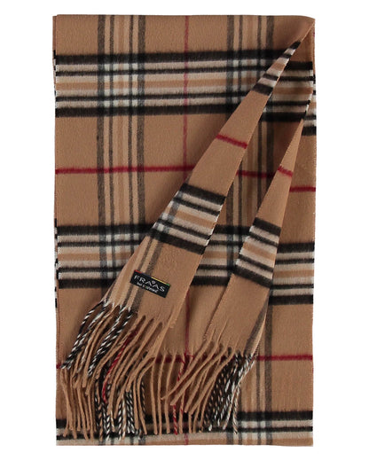 Cashmink Plaid Check Scarf - Camel