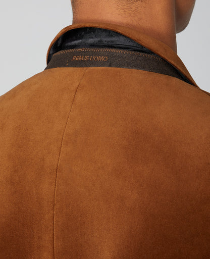 Slim Fit Velvet Jacket - Rust