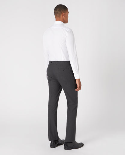 Slim Fit Polyviscose Suit Trousers - Charcoal