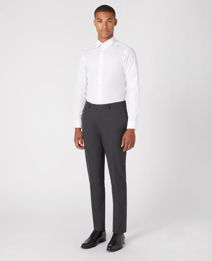 Slim Fit Polyviscose Suit Trousers - Charcoal