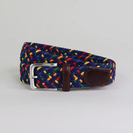 35mm Elastic Navy/Red/Yellow Belt