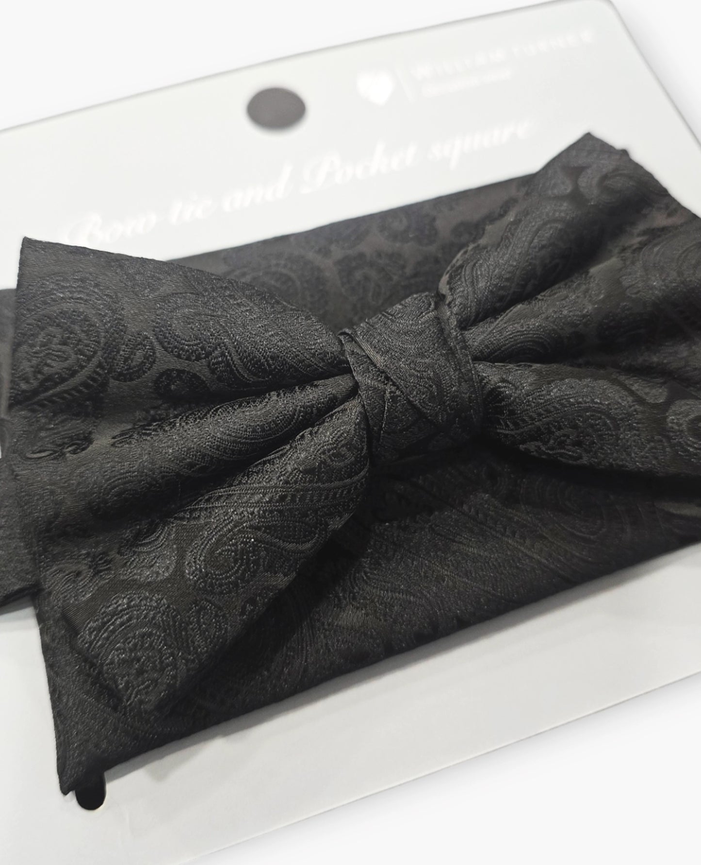 Bow Tie and Hankie Set - Black Paisley I139225