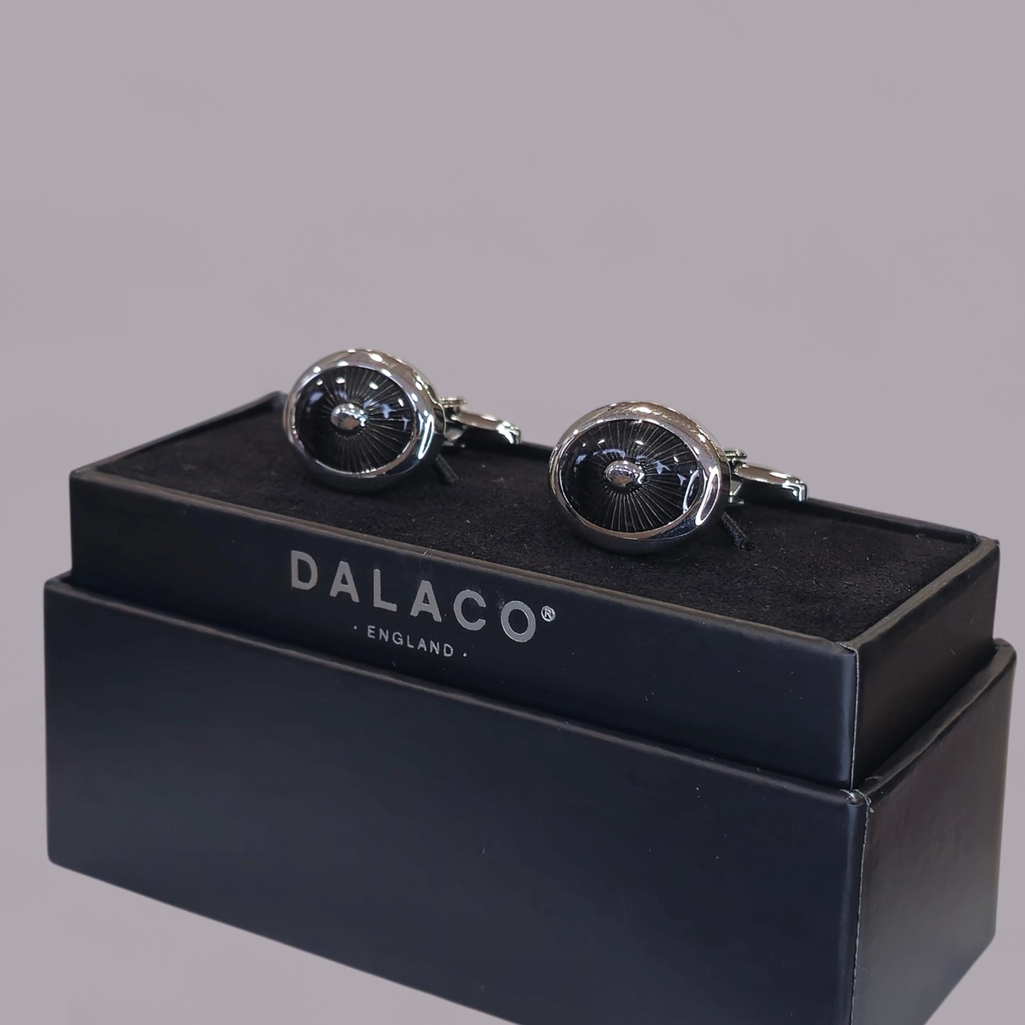 Black Enamel Oval Cufflinks