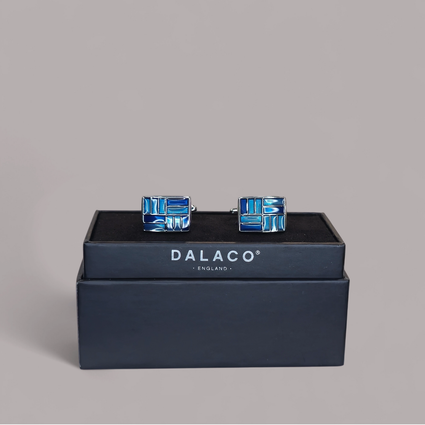 Oblong Blue Crystal Cufflinks