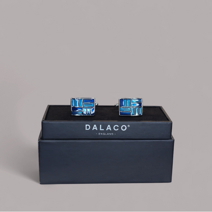 Oblong Blue Crystal Cufflinks