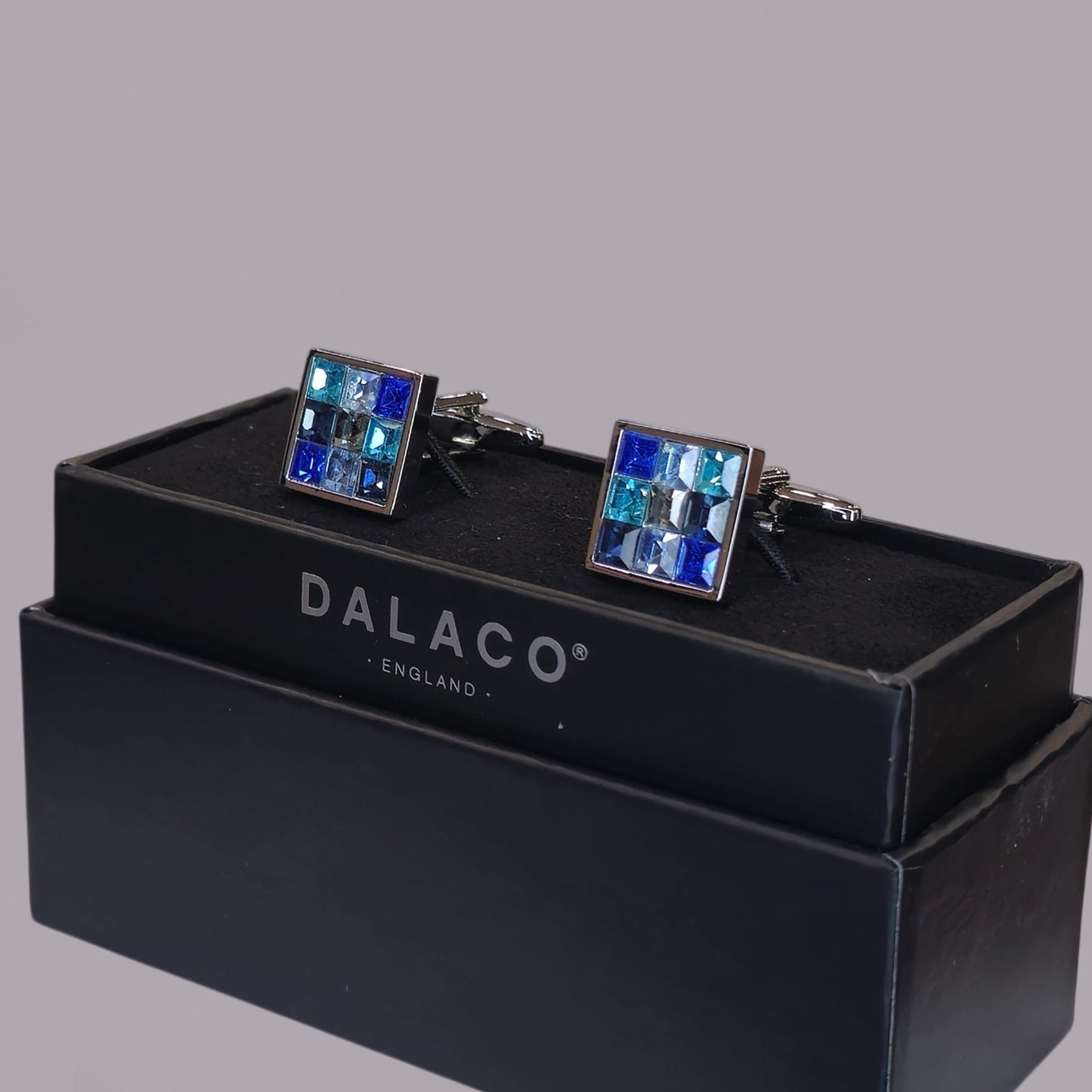 Blue Crystal Square Cufflinks