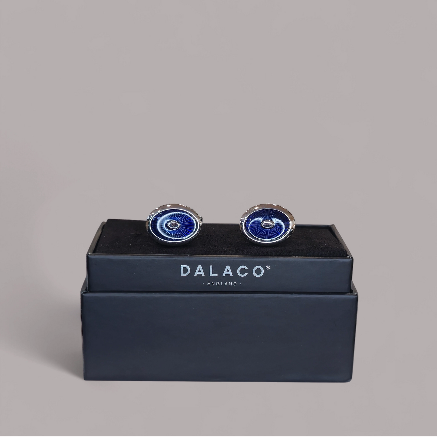 Blue Enamel Oval Cufflinks