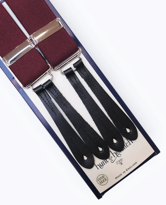 Adjustable Leather Buttoned Bracers - Burgundy