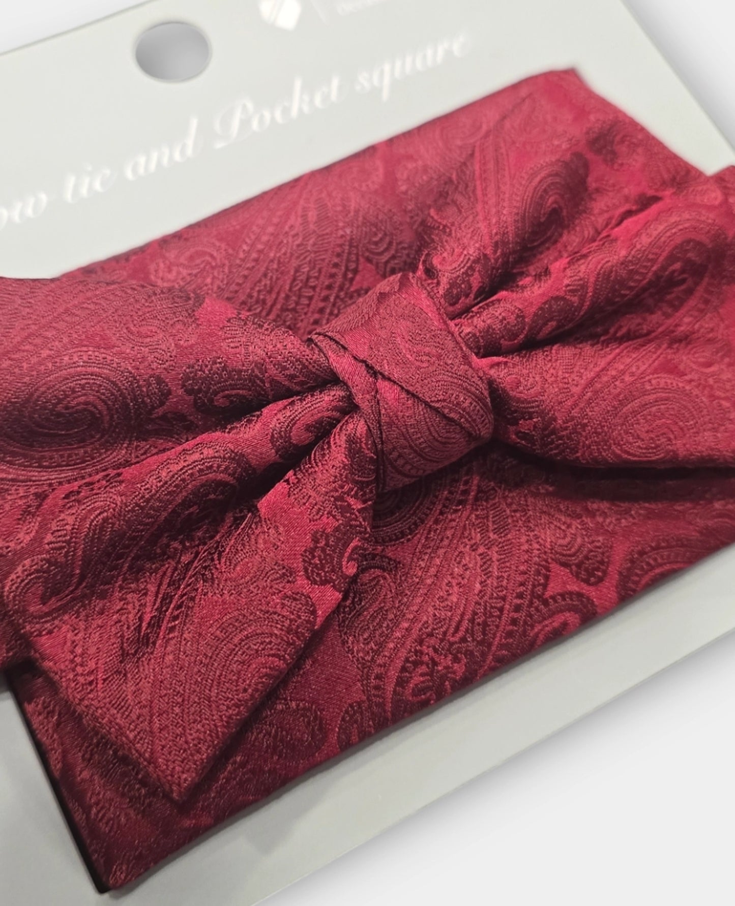 Bow Tie and Hankie Set - Wine Paisley I138880