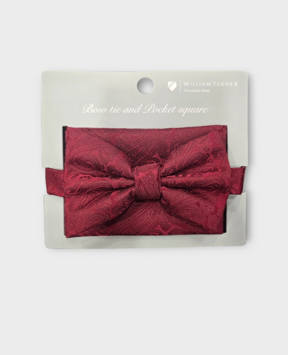 Bow Tie and Hankie Set - Wine Paisley I138880