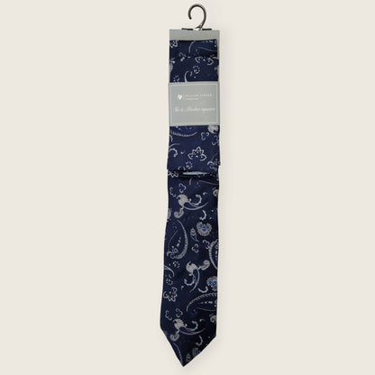 Tie and Hankie Set - Paisley Navy i104452