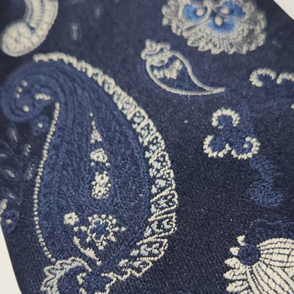 Tie and Hankie Set - Paisley Navy i104452