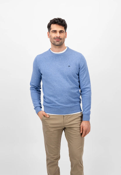 FINE-KNIT SWEATER WITH A CREW NECK - Off White