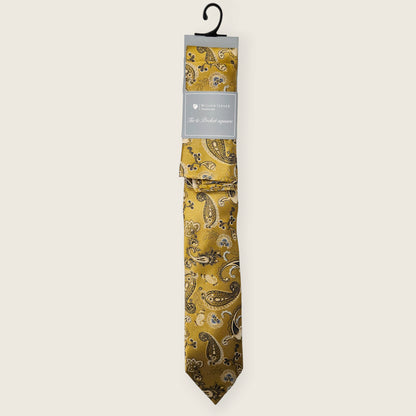 Tie and Hankie Set - Paisley Gold I138494