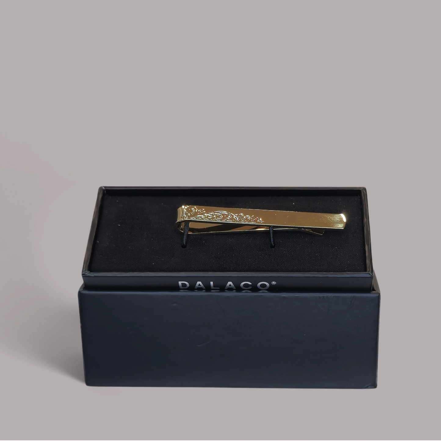 Fancy Engraved Gold Plate Tie Bar