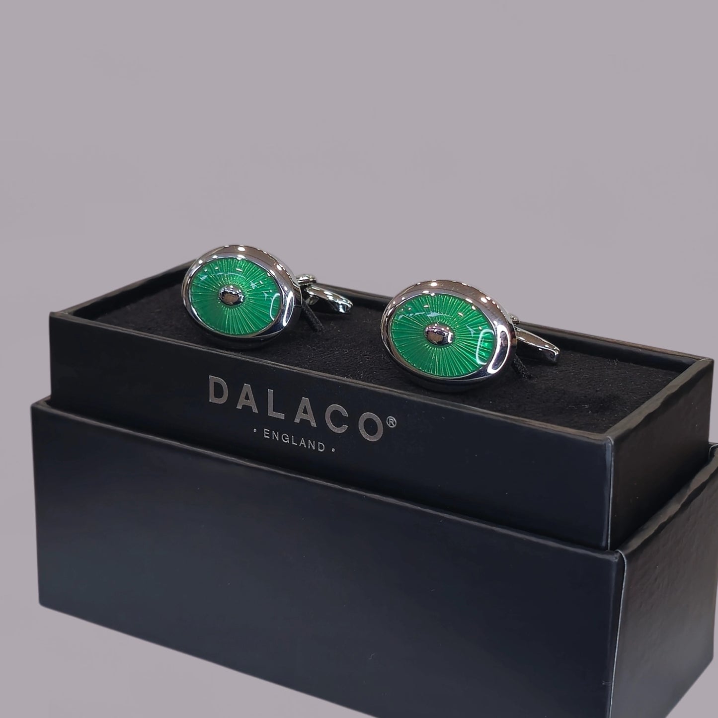 Green Enamel Oval Cufflinks