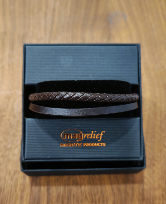 MagRelief - Leather Bracelet - Brown MR024