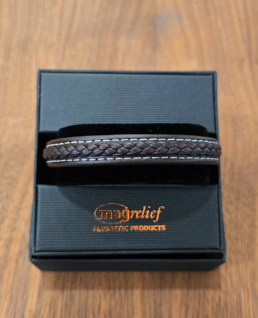 MagRelief - Leather Bracelet - Brown MR029