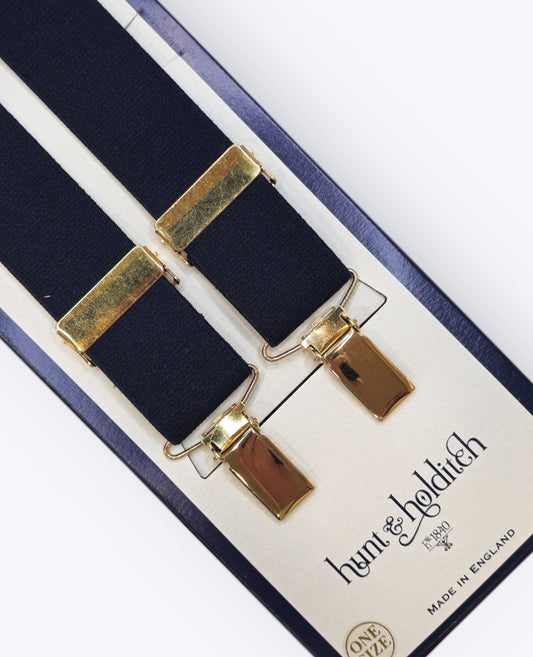 Adjustable Clip Slim Bracers - Navy Gold