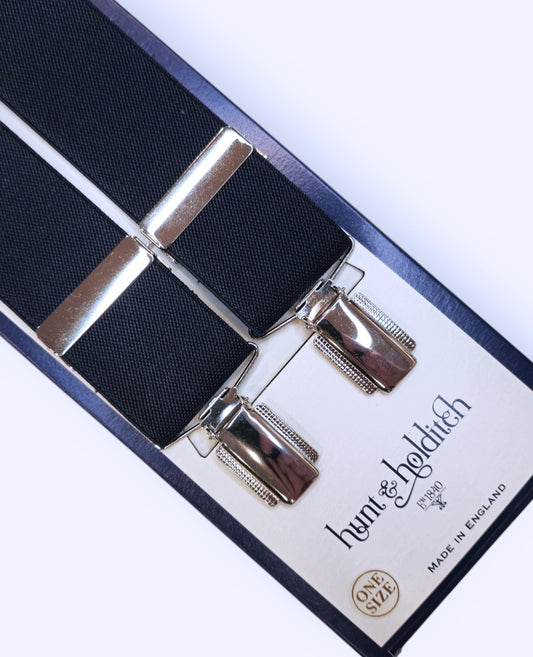 Adjustable Clip Bracers - Navy Silver