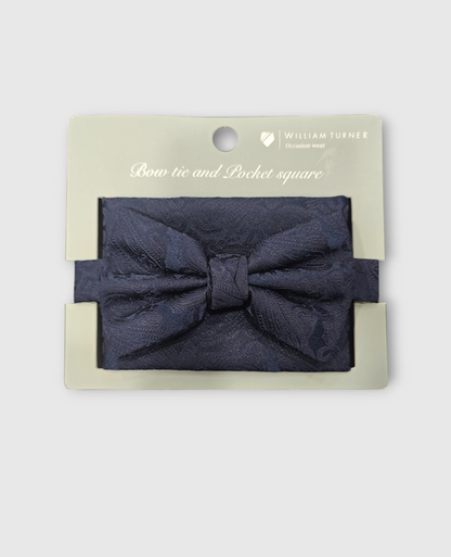 Bow Tie and Hankie Set - Navy Paisley I138881