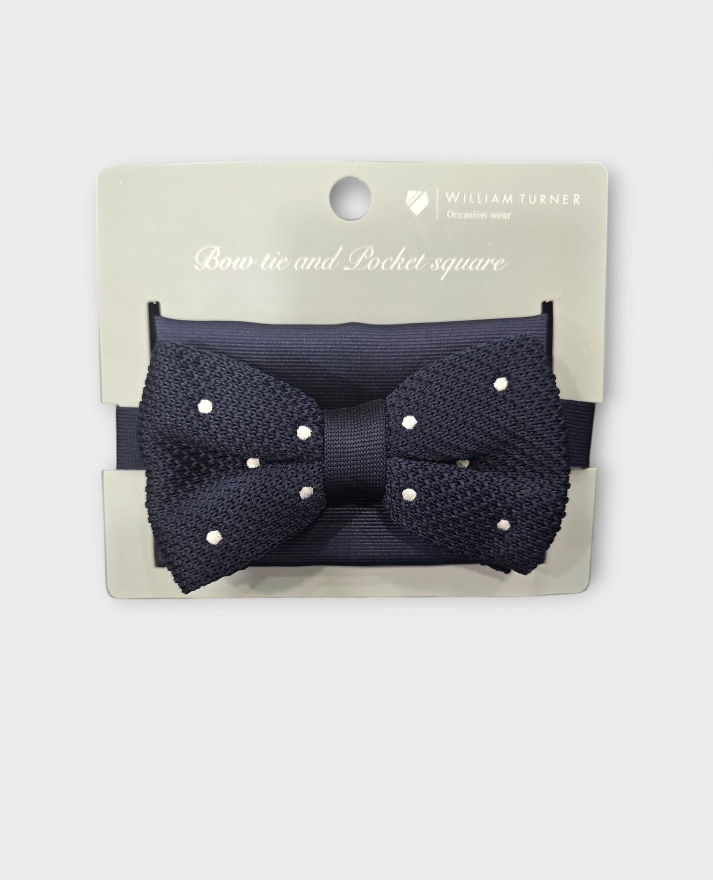 Bow Tie and Hankie Set - Navy Knitted I138879