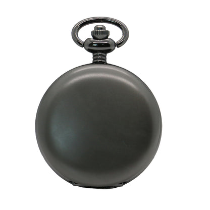 Gun Metal Quartz Full Hunter Pocket Watch