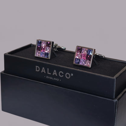 Pink Crystal Square Cufflinks