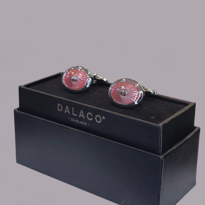 Pink Enamel Oval Cufflinks