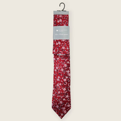 Tie and Hankie Set - Floral Red I138498