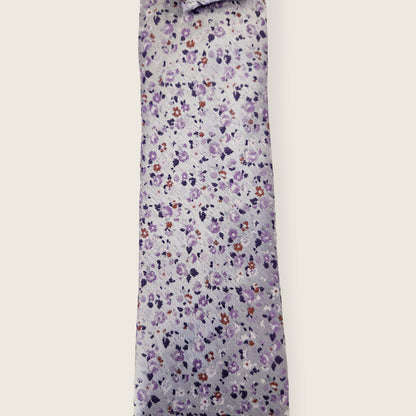 Tie and Hankie Set - Floral Silver and Lilac I169694