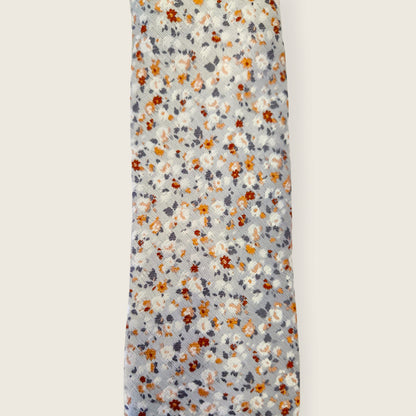 Tie and Hankie Set - Floral Silver and Peach I169696