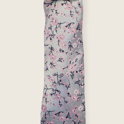 Tie and Hankie Set - Floral Silver and Pink I081991