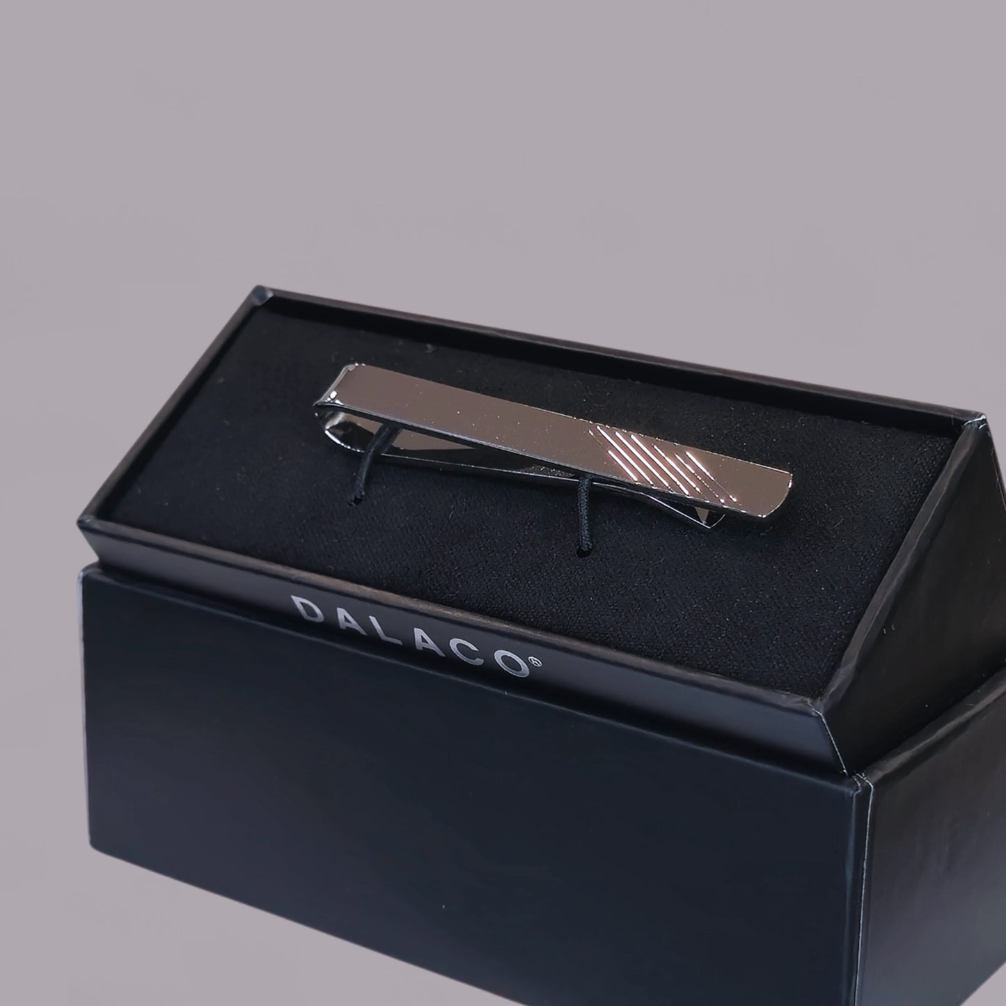 Engraved Rhodium Tie Bar