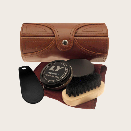 Travel Shoe Care Kit - Tan