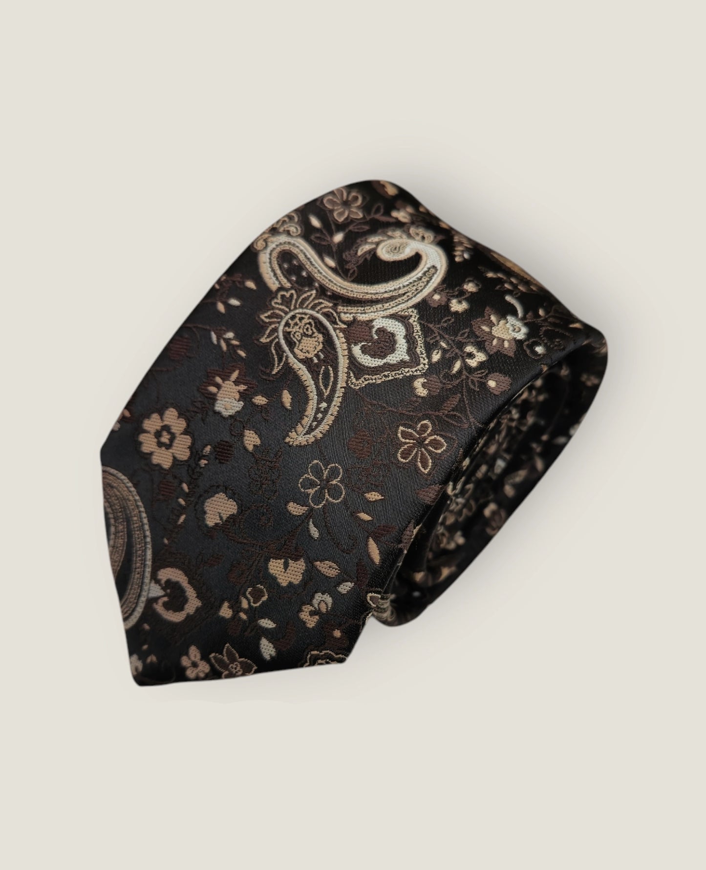 Tie & Hankie Set -Brown Paisley KJ5827BL-3