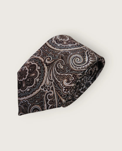 Tie & Hankie Set -Brown Paisley KJ9527BL-1