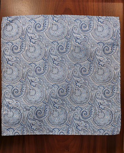 Tie & Hankie Set - Blue Paisley KJ9527BL-13