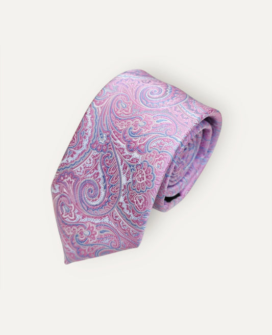 Tie & Hankie Set - Pink Paisley KJ9527BL-15